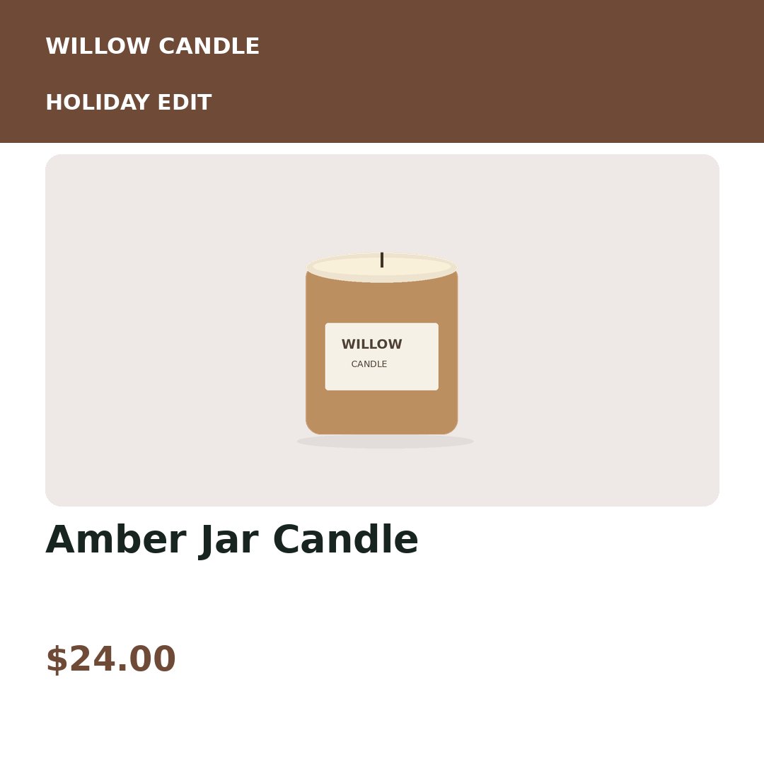 Fictional Candle collection promotion made with original sample illustrations